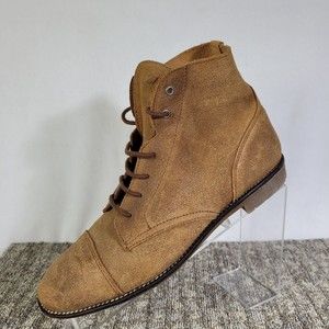 Zara Trafaluc Chukka Women Kids Studio Size 38 EU Tan Suede Ankle Boots Lace-up